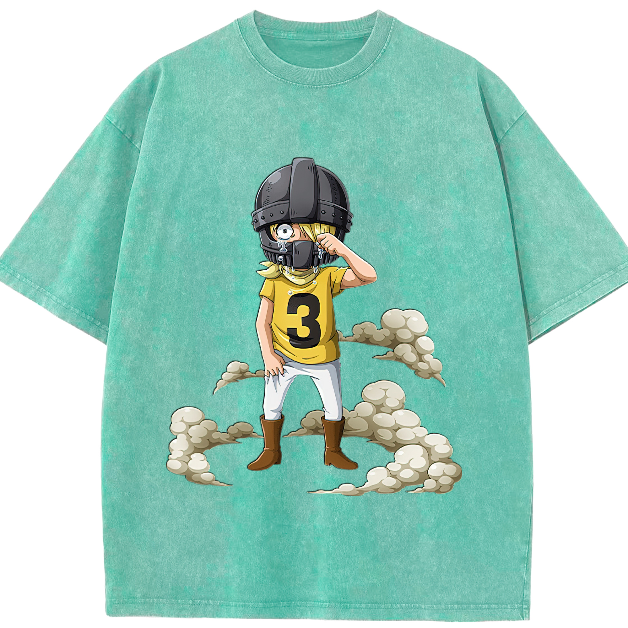 （画像用） ワンピース サンジ ONE PIECE Sanji 綿100% ヴィンテージ風 半袖Tシャツ（フロントプリント）